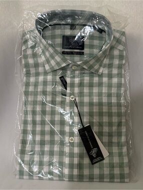 Forsyth of Canada Men's Green Olive Button-Down Shirt Non Iron Modern Fit